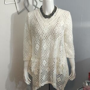 Sand & Spirit Swimming Suit Cover. Bikini  Beach Dress White Crochet.